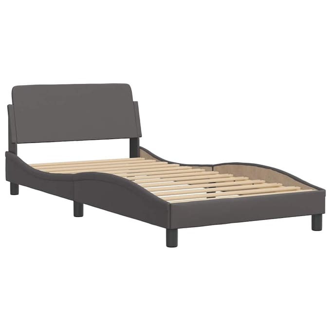 vidaXL - Bedframe - "Dover" - kunstleer - grijs - 100x200 - cm