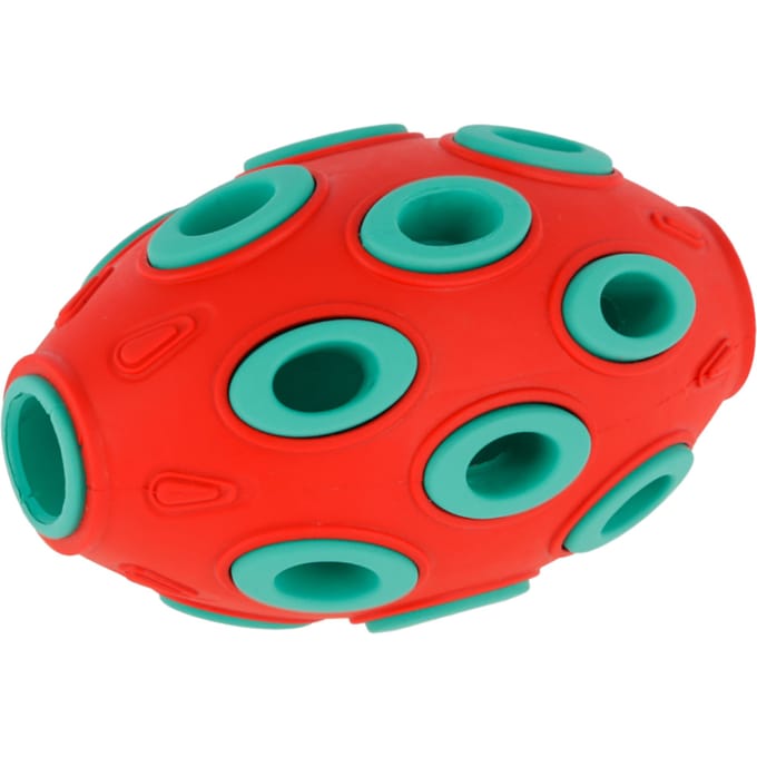 Kerbl Rugby ToyFastic, te vullen, rood/turkoois 13 cm