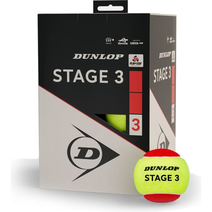 Dunlop- Stage 3 Red- Tennis Ballen- 12 doos- Yellow/Red