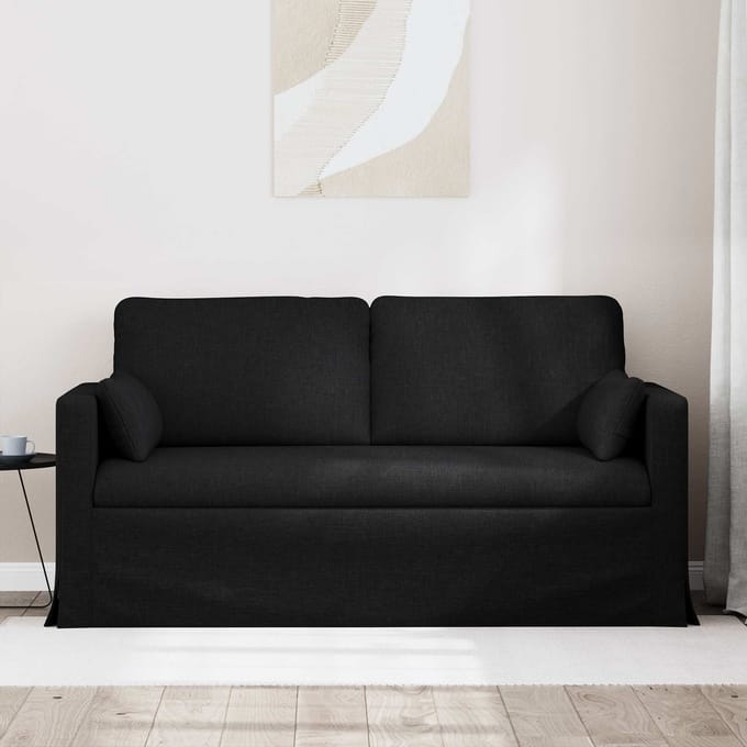 vidaXL - Bank - 2-zits - Zwart - 158 - x - 78 - x - 80 - cm - Stof