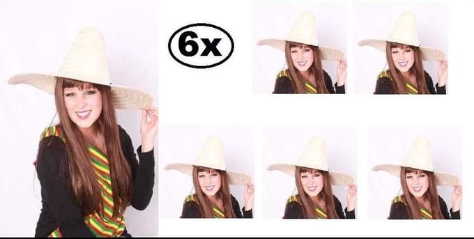 6x Sombrero Mexico naturel