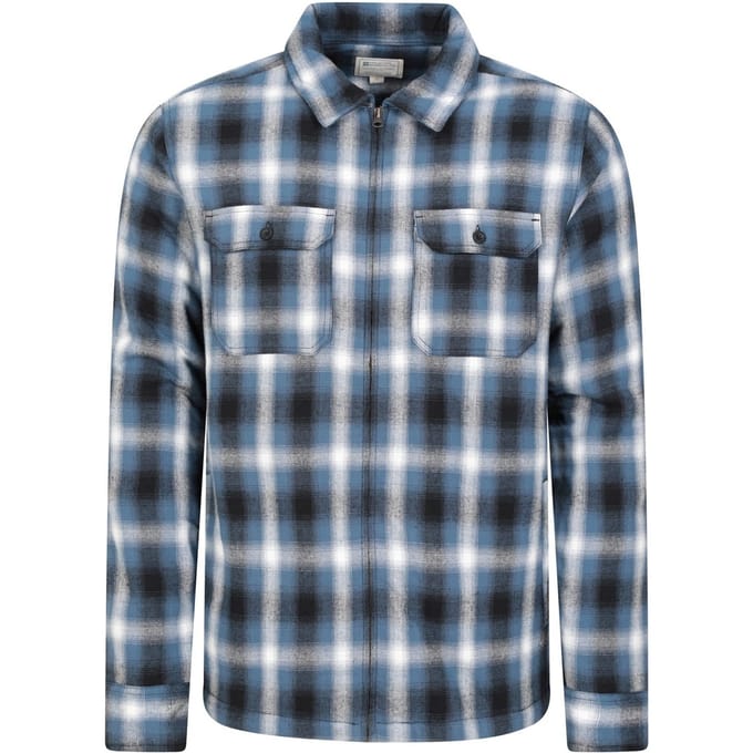 Mountain Warehouse Heren Stream II molton gevoerd overhemd (Blauw)