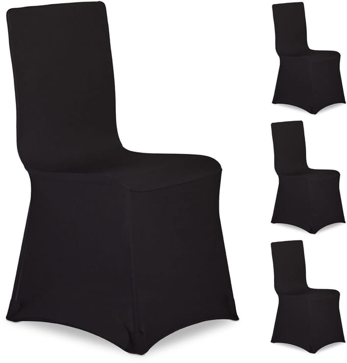 Stoelhoes stretch, wasbare stoelhoezenset, bruiloft en feesten, zwart