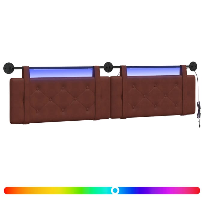 vidaXL - Hangend - hoofdbord - Glanzend - Bruin - Antiek - PU