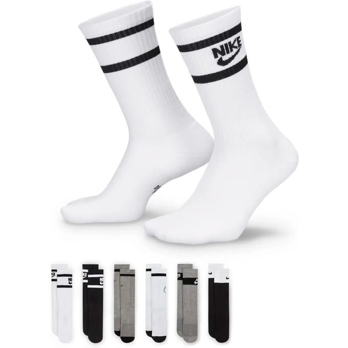 Nike Everyday Cushioned Crew 6 Pack Sokken Unisex - Wit - Maat 34 - 38
