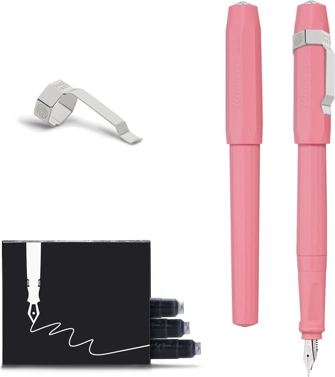 Kaweco - Vulpen met Clip - Perkeo Peony Blossom - Roze - Medium - Doosje vullingen
