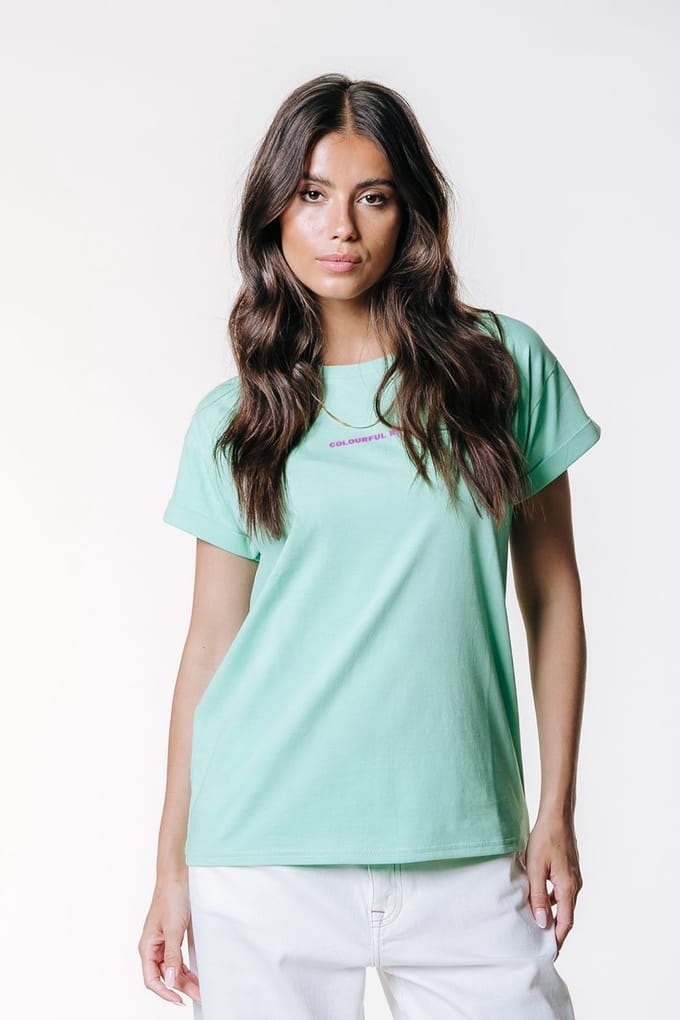 Colourful Rebel Uni Logo Boxy Tee- M