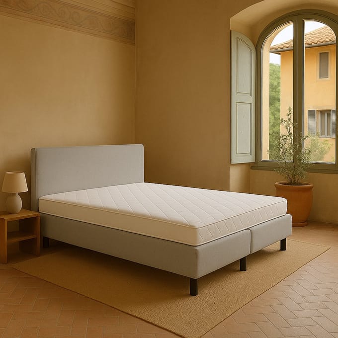 Boxspring Vendita vlak 200x210 cm Luxe Pocketvering Stof grijs