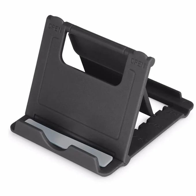 Support de téléphone de table réglable Support de bureau pour iPad iPhone Samsung Xiaomi Huawei Pliant Universel Support de téléphone mobile noir