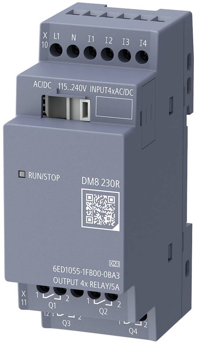 Siemens Logo! 9 6ED1055-1FB00-0BA3 PLC-uitbreidingsmodule 115 V/AC, 115 V/DC, 230 V/AC, 230 V/DC