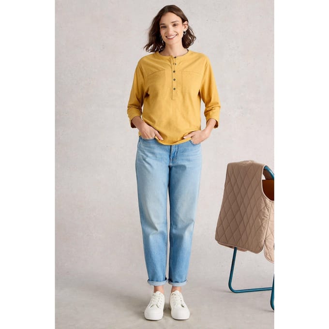 White Stuff Beth 3/4 Sleeve Shirt Mid Chartreuse Größe: 18 | Longsleeves Outlet | Damen | Grün