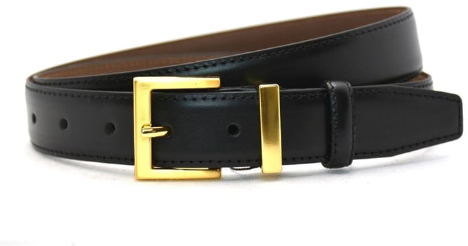 zwart dames riem - gouden gesp - 3 cm breed - maat 85 totale lengte 100 cm
