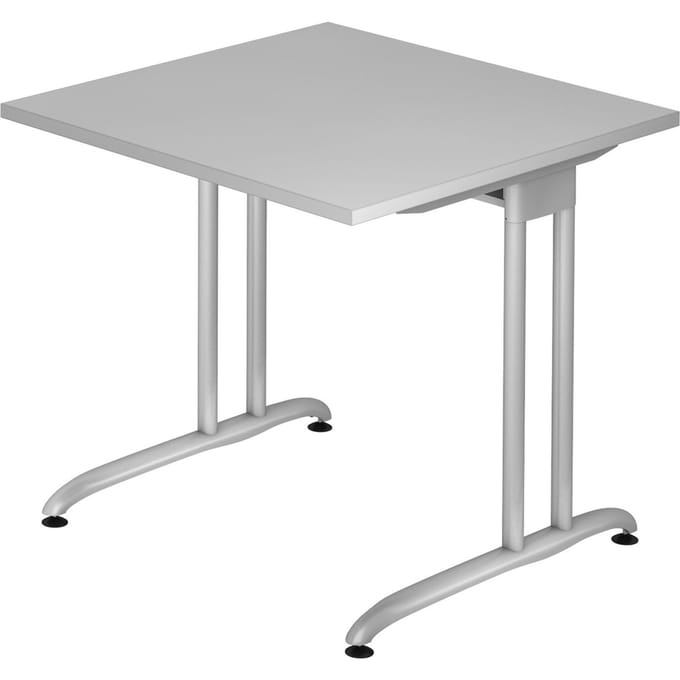 Bureautafel TARA, C-poot, rechthoek, B 800 x D 800 x H 720 mm, lichtgrijs