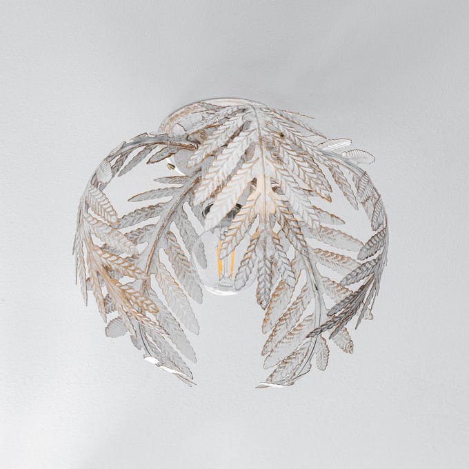 ONLI Plafondlamp Felce als varen, ivoor, Ø 25 cm