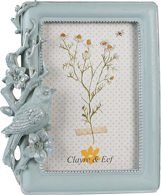 Clayre & Eef Fotolijst 10x15 cm Blauw Polyresin