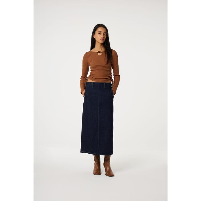 Fabienne Chapot Drina Top Burnt Sugar Maat: M | Longsleeves Outlet | Dames | Bruin
