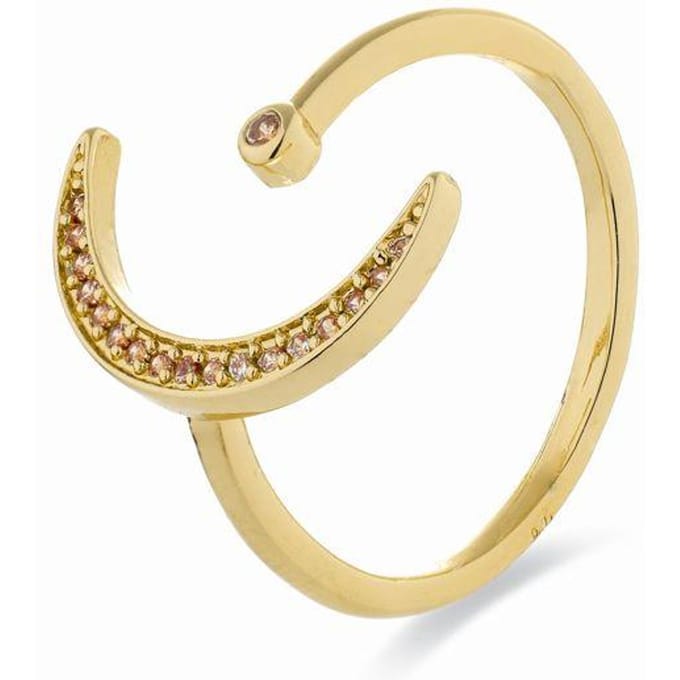 Bague - LUXENTER - Bb - Or jaune 18k - Zircone cubique - Largeur 16,5 mm Taille unique