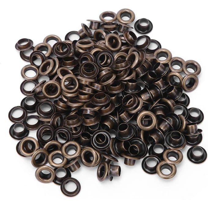 100 Set Messing Oogje Kleding Tas Accessoire Dubbelzijdig 4mm Oogje Grommet Kit Antique Bronze gray