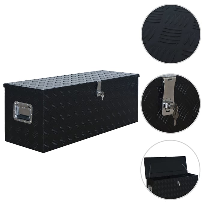vidaXL - Aluminium - kist - 1085x370x400 - mm - zwart