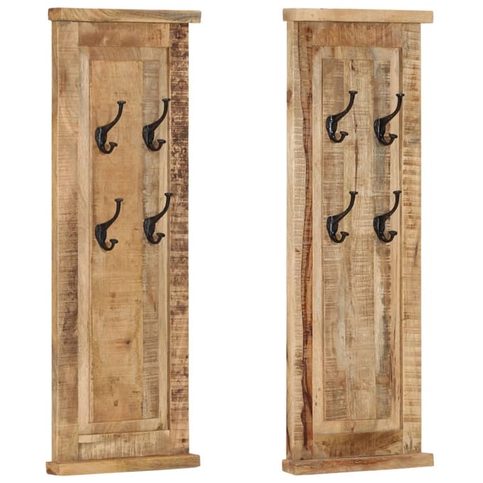 vidaXL - Kapstokken - 2 - st - 38x100 - cm - massief - mangohout