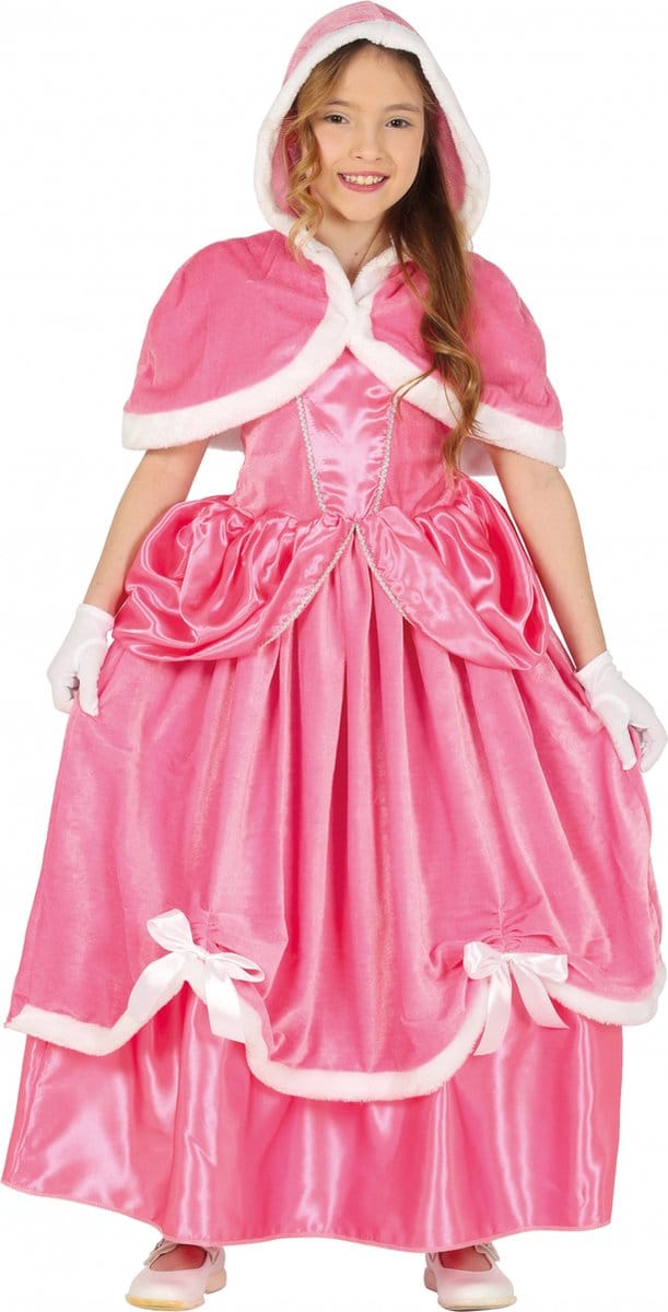 Fiestas Guirca Prinsessen verkleed jurk - roze - luxe prinsessenjurk - voor kinderen 122/134