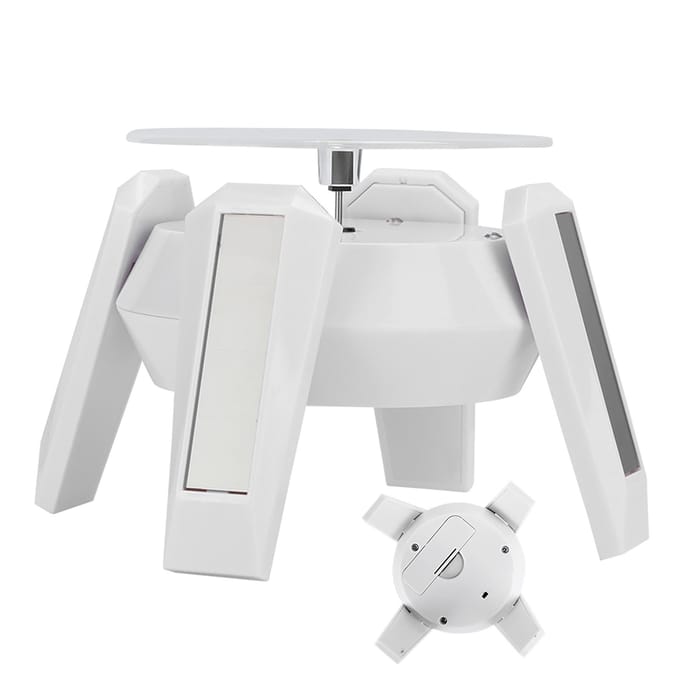 Sieraden Display Standaard Zonne-energie Aangedreven Roterende Draaitafel Elektrisch Sieraden Display Hulpmiddel white