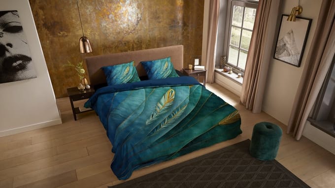 Pure dekbedovertrek veren - 2 persoons 200x200/220 cm - Multi - Microvezel