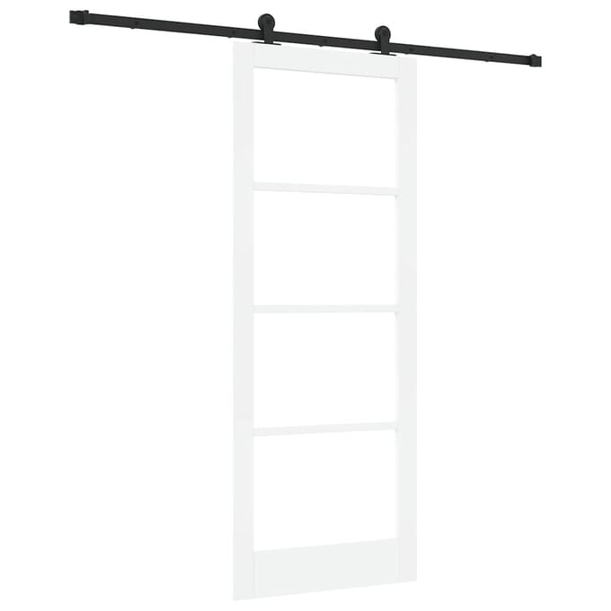 vidaXL - Schuifdeur - ORKDAL - Wit - 83 - x - 211 - cm - Massief - grenenhout - en - glas