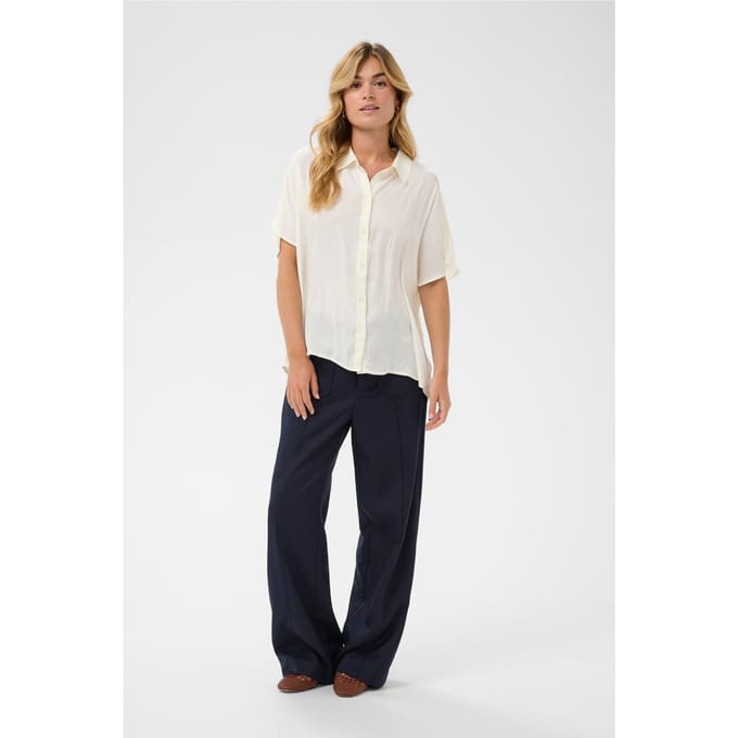 Saint Tropez MadsineSZ SS Shirt Dames Overhemd - Winter White