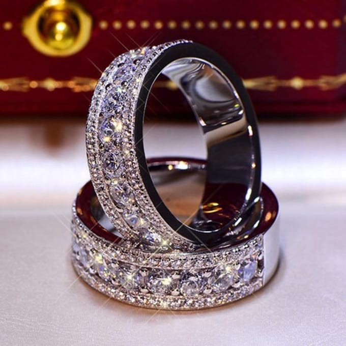 Bijoux Micro diamant Plaqué or Bague Europe et États-Unis Populaire Dur No. 10 gray