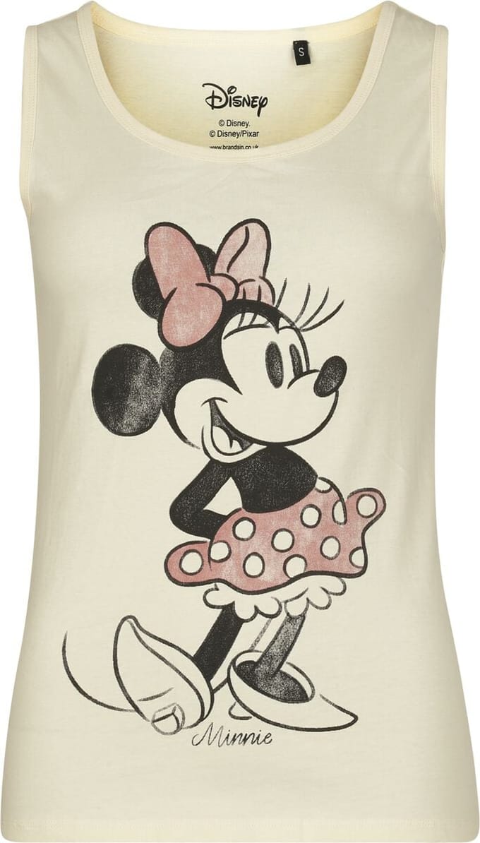 Mickey & Minnie Mouse - Disney Tanktop - Minnie Sketch Bicolor - S tot XXL - voor Vrouwen - witgrijs
