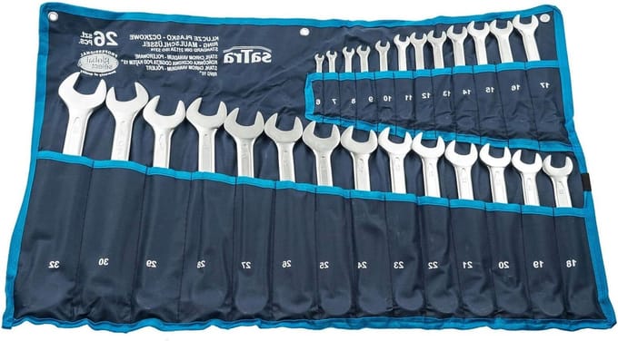 Ringsteeksleutelset - Sleutelset - Klus Klussen - Chroom-vanadium-staal - 6-32 mm 26-delig - Mat Verchroomd