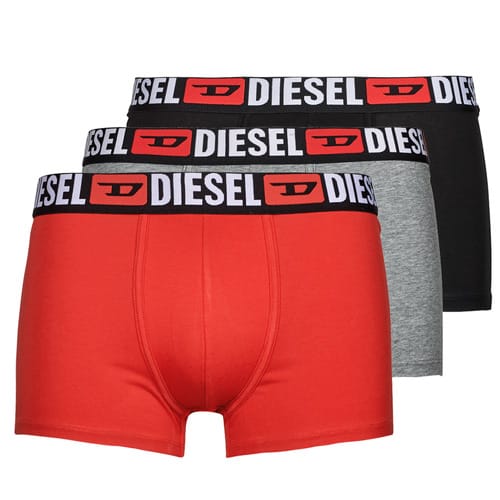 Diesel 3P boxers damien initial D logo zwart / grijs / rood - XXL
