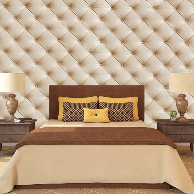 200cm X 140cm - Fotobehang - Slaapkamer - Beige