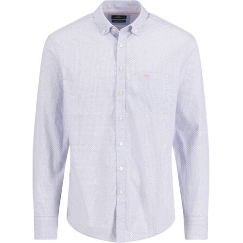 Fynch-Hatton Overhemd Mini Abstract Pattern Button-Down Crystal Blue / male