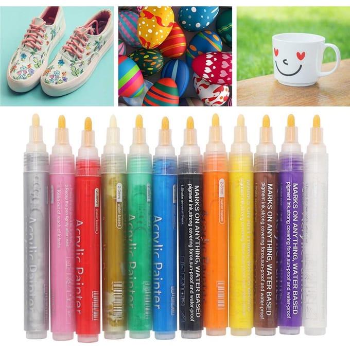 12 Pack Acrylic Marker 1026 Body Painted Decoration DIY Graffiti  Water based Paint Pen blue