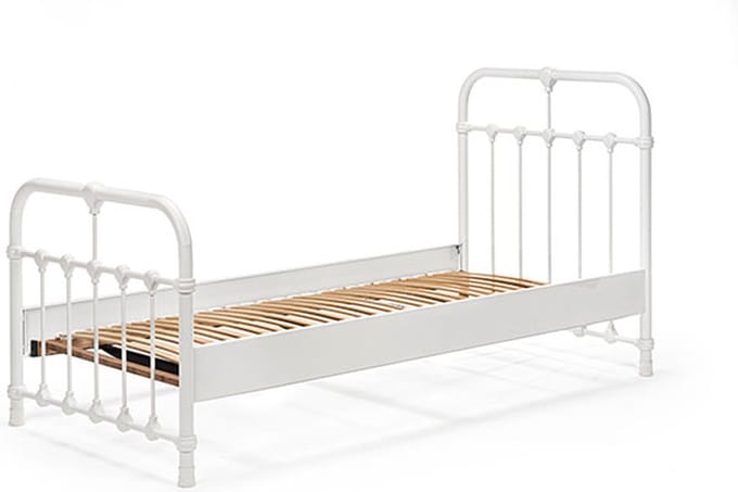 Bed Box Holland - Kinderbed - Erma - 90x210 - Wit - Metaal - lattenbodem - eenpersoons