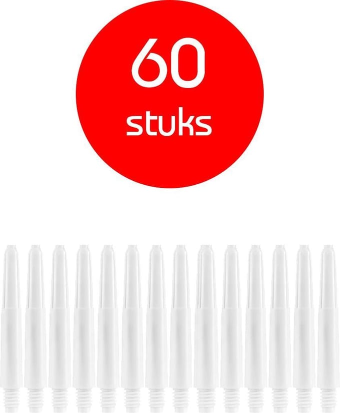 Darts Set - darts shafts - 20 sets (60 stuks) - short - puur-wit - dart shafts - shafts