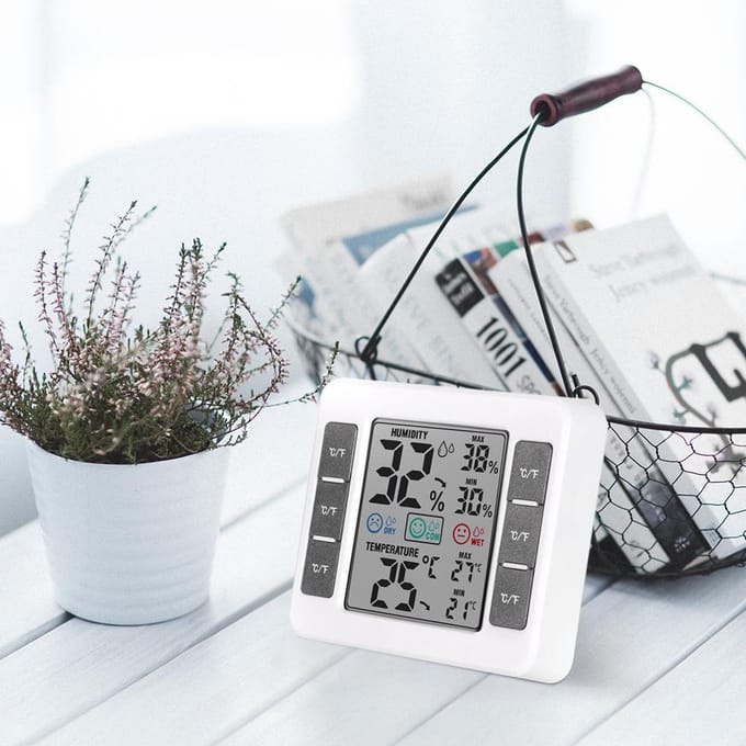 LCD Digitale Binnenthermometer Hygrometer Kamer/H Temperatuur-vochtigheidsmeter Meter gray
