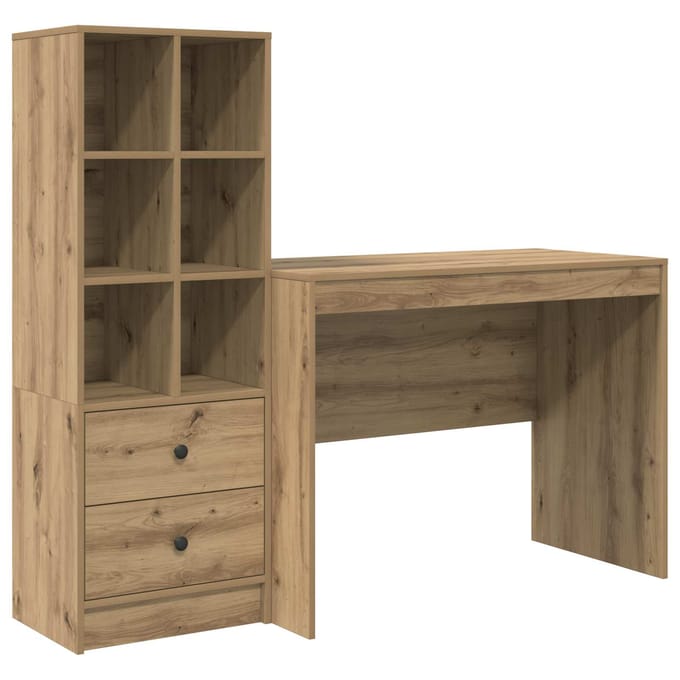 vidaXL - Bureau - Artisan - Eiken - 145.5 - x - 50 - x - 127 - cm - 2 - st