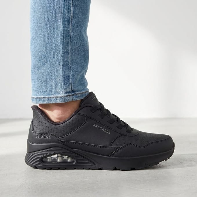 Skechers Skechers Slip-ins Uno Instappers zwart Leer