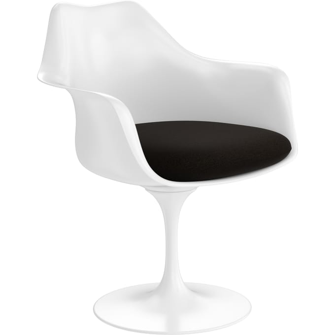 Knoll International Saarinen Tulip Armleunstoel - Hallingdal 65 (370) - coffee - wit