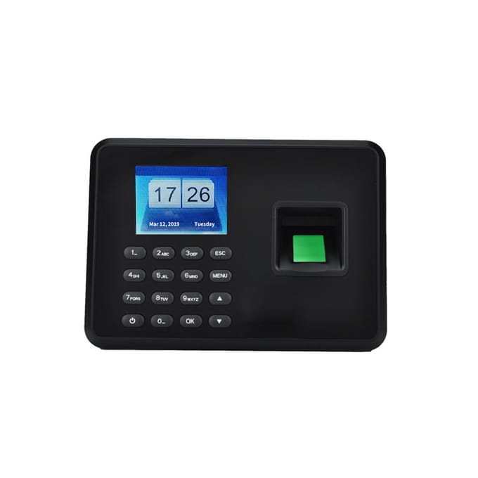 Intelligente biometrische vingerafdruk wachtwoord aanwezigheidsmachine werknemer EU Plug zwart