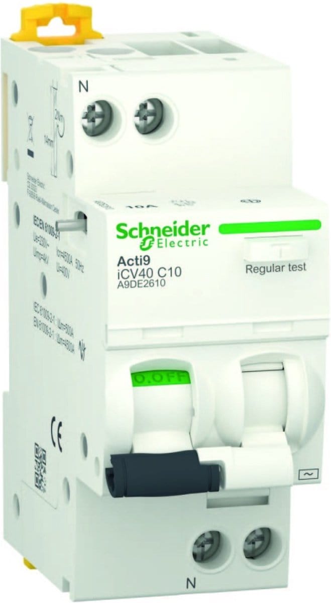 Schneider Electric -Internationale +AUTO Acti 9 iCV40 10A 30mA AC aardlekschakelaar 1P+N