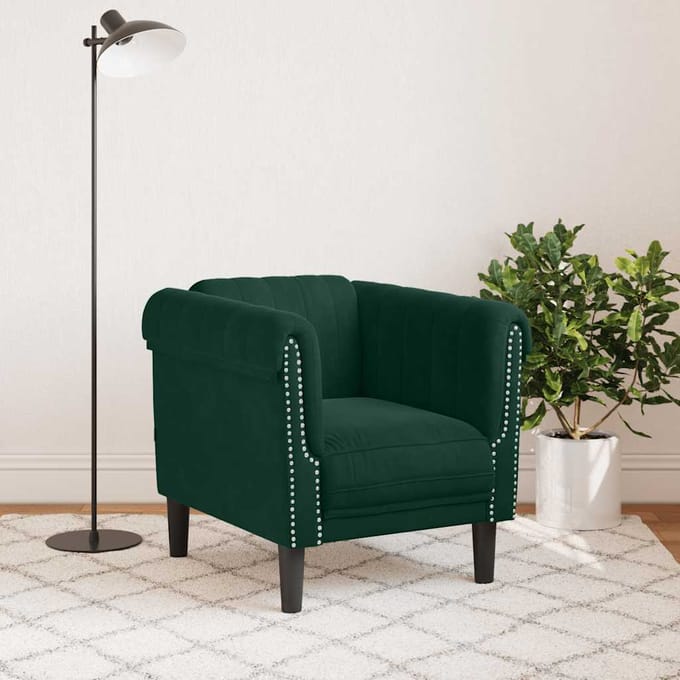 vidaXL - Fauteuil - fluweel - donkergroen