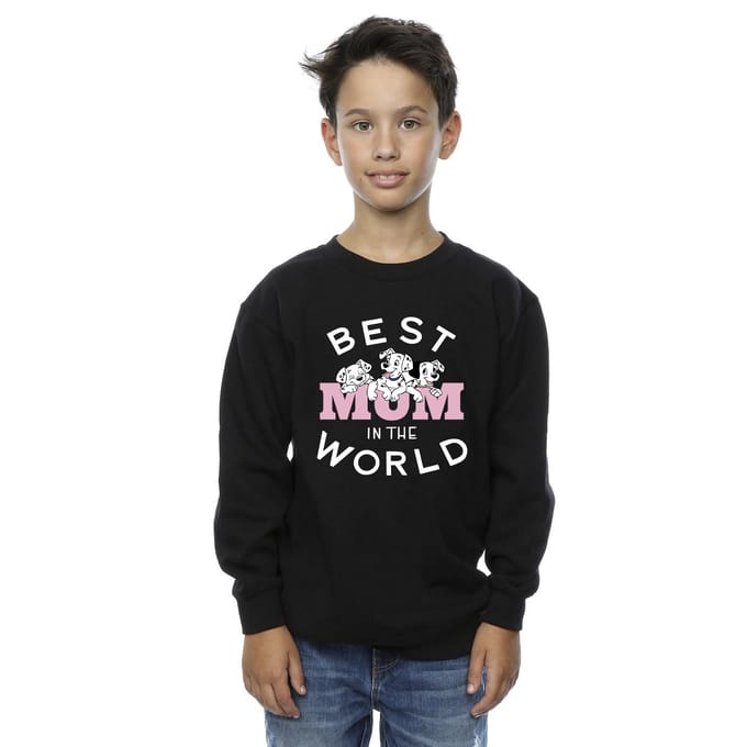 Disney Jongens Sweatshirt 101 Dalmatiërs Beste Moeder Ter Wereld (Zwart)