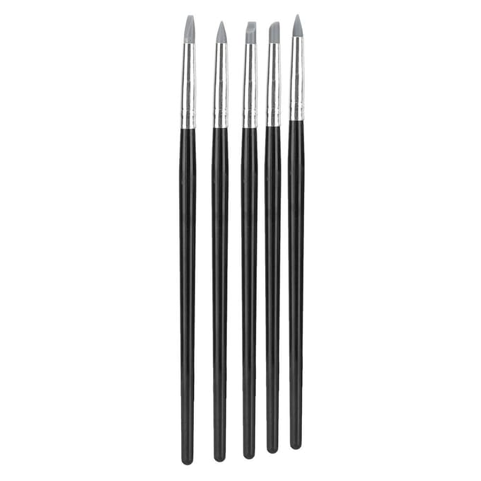 Ensemble de 5 outils de sculpture en argile, outils de sculpture de tête en silicone, accessoires de modelage black