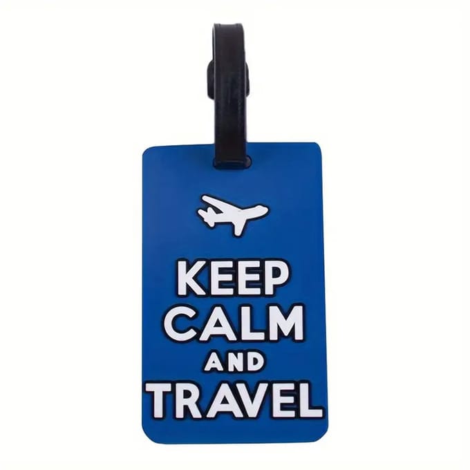 DW4Trading Kofferlabel Keep Calm And Travel Blauw - Reislabel - Bagage Label