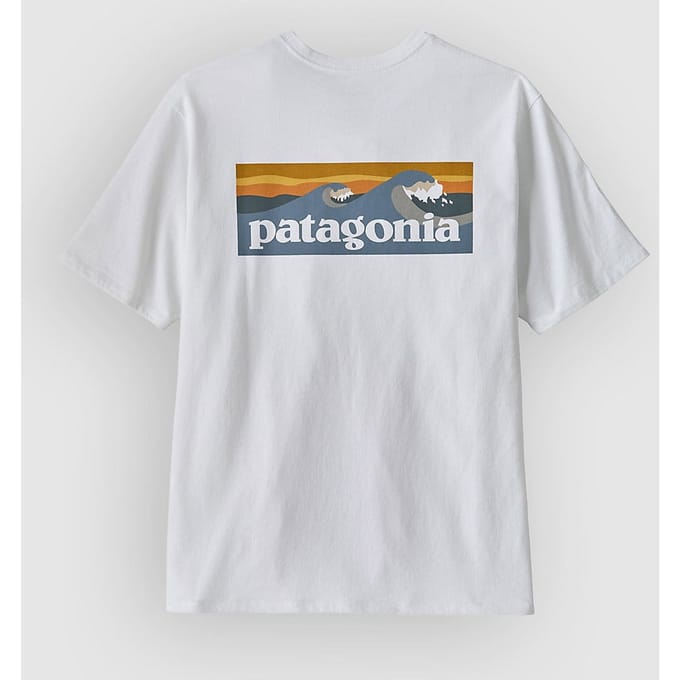 Patagonia Boardshort Logo Pocket Responsibili T-Shirt wit