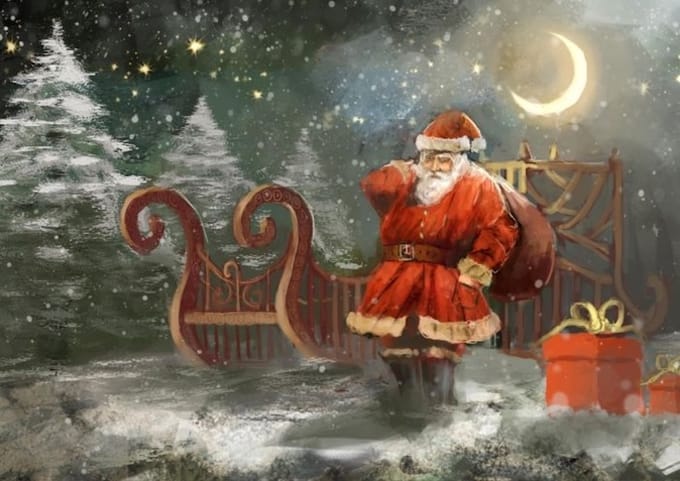 *SALE - Santa Claus - Mint by Michelle decoupage papier A1